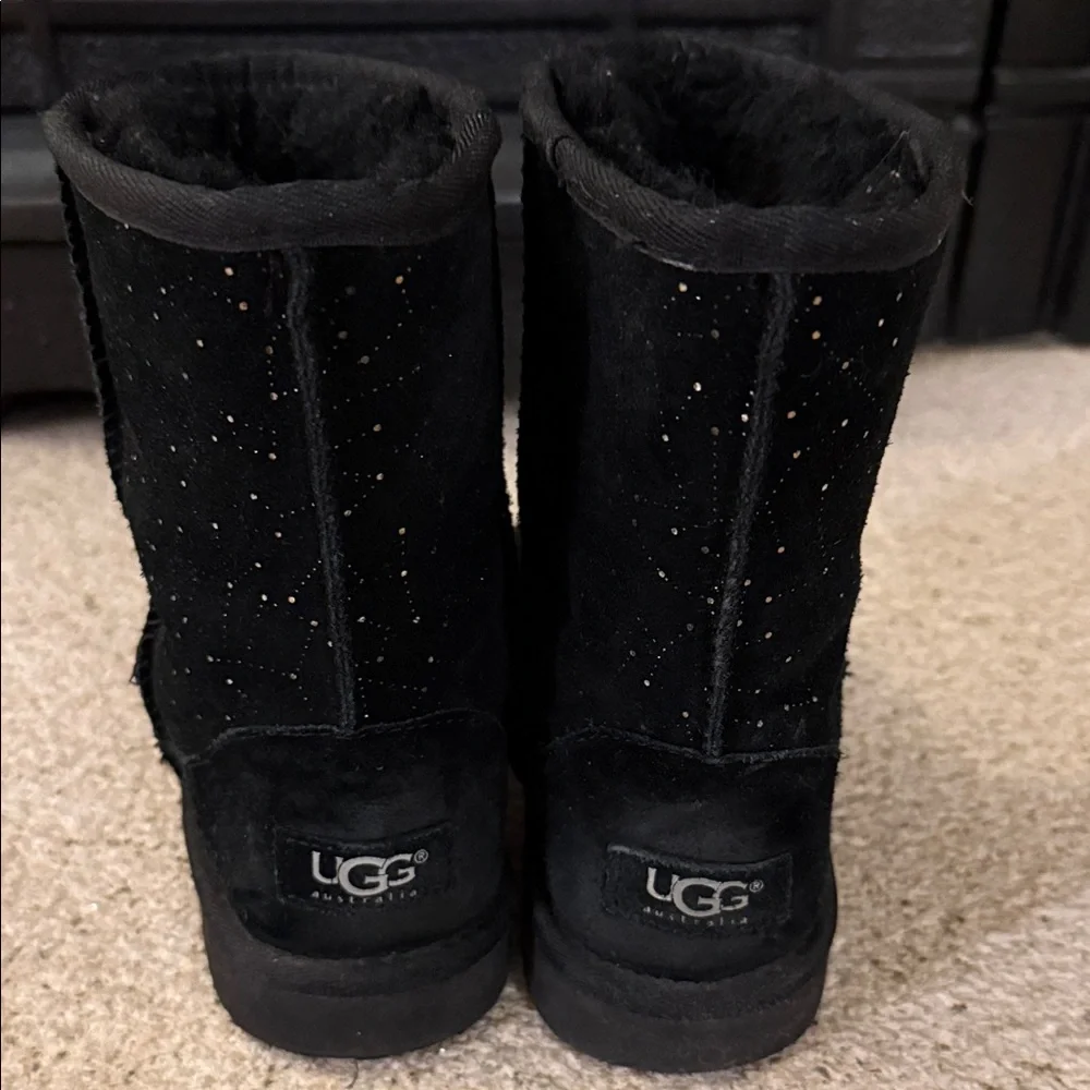 UGG Black Glitter Winter Boots